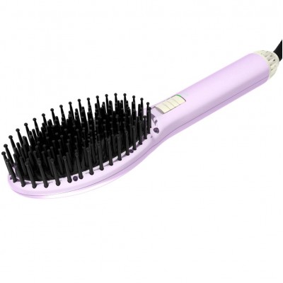 2021 New Arrival Heated Brush Hair Straightening Comb Private Label Hot Air Brush